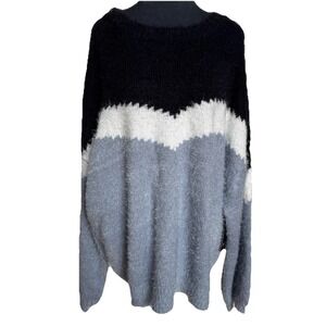a.n.a Women's Sweater 3X Pullover Fuzzy Soft Comfy Versatile Crew Neck Classic